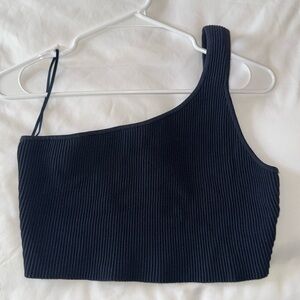 Aritzia / Babaton Dark Blue One-Shoulder Tank Top